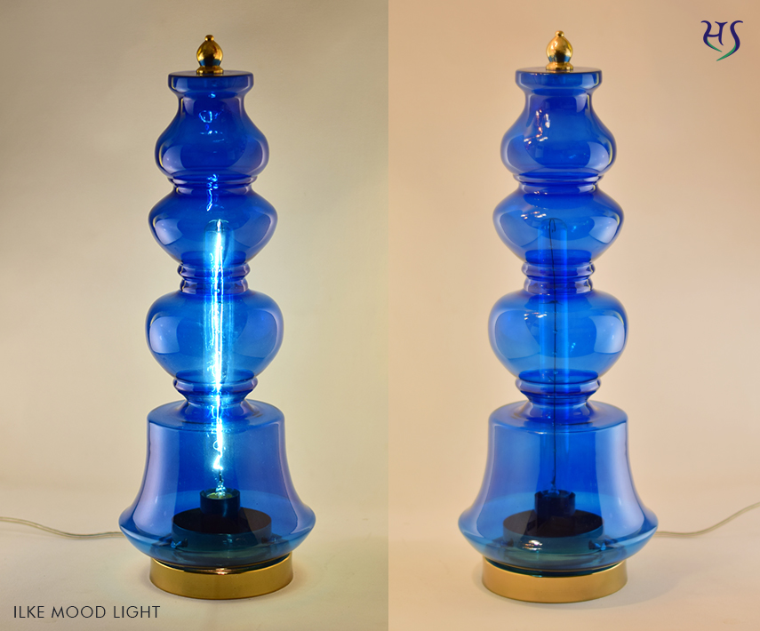 Ilke Table Lamp Deep Blue by Sahil & Sarthak